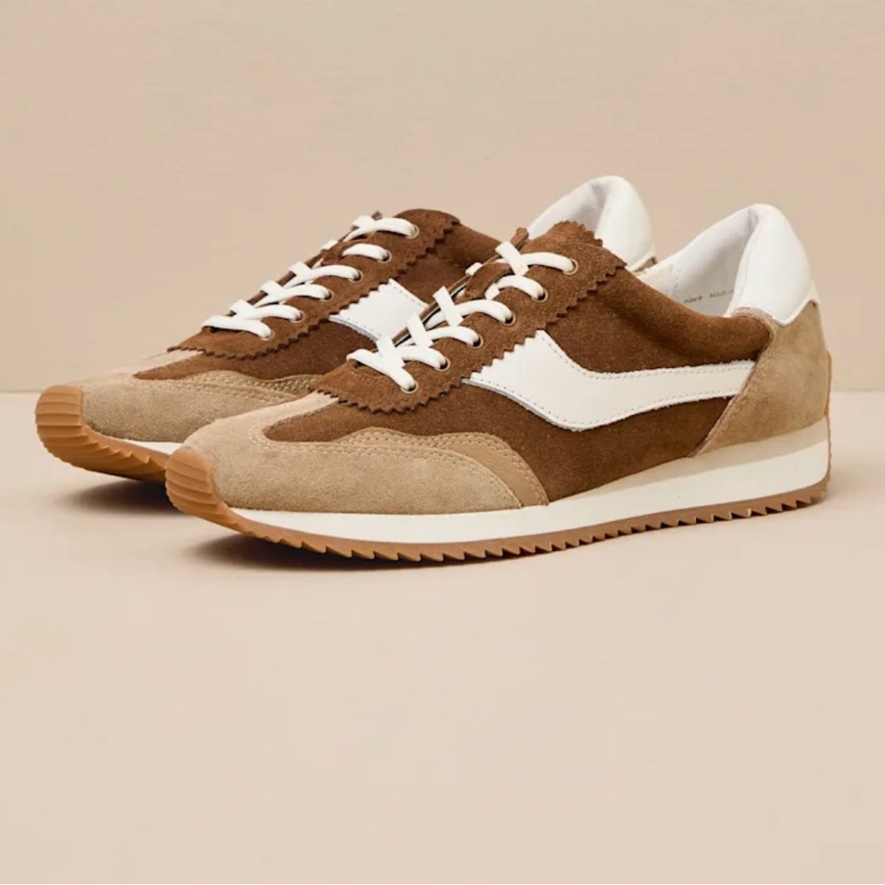 Women's Brown and White Sneakers